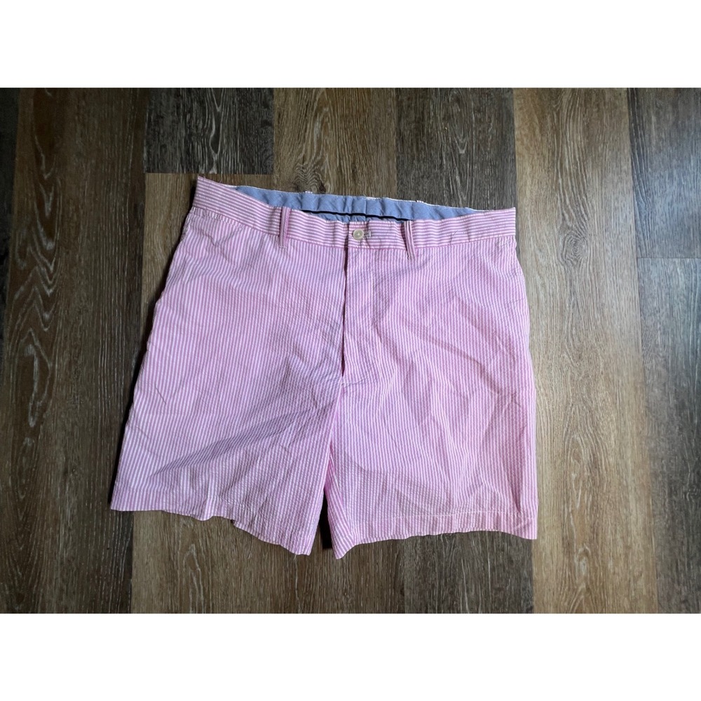 Polo Golf Ralph Lauren Shorts Mens 40 Pink Seersucker Striped Excellent‎ Preppy